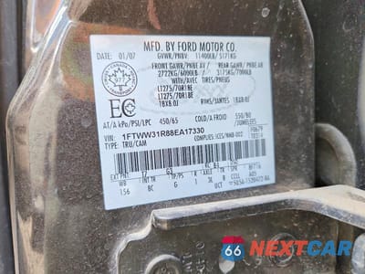 Zdjęcie 13 z 13 samochodu: 2008 FORD F350 SRW SUPER DUTY VIN:1FTWW31R88EA17330 - miniatura