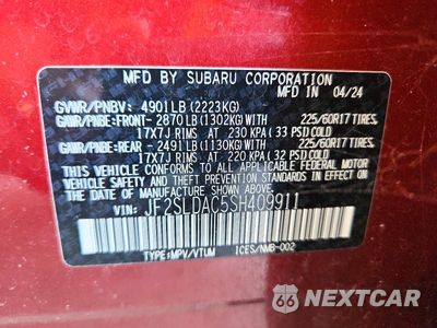 Zdjęcie 14 z 14 samochodu: 2025 SUBARU FORESTER VIN:JF2SLDAC5SH409911 - miniatura