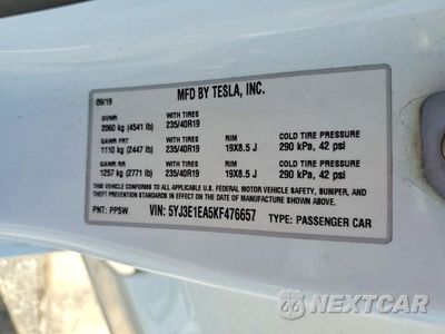 Zdjęcie 13 z 13 samochodu: 2019 TESLA MODEL 3 VIN:5YJ3E1EA5KF476657 - miniatura