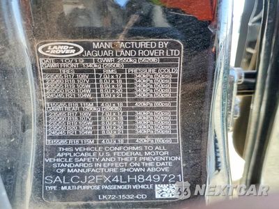 Zdjęcie 12 z 12 samochodu: 2020 LAND ROVER DISCOVERY SPORT S VIN:SALCJ2FX4LH849721 - miniatura