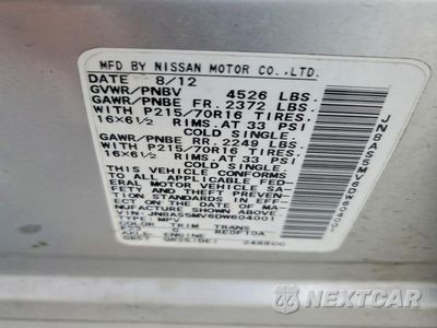Zdjęcie 14 z 14 samochodu: 2013 NISSAN ROGUE S VIN:JN8AS5MV6DW604001 - miniatura