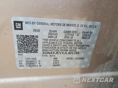 Zdjęcie 13 z 13 samochodu: 2018 CHEVROLET EQUINOX LT VIN:3GNAXJEVXJL401769 - miniatura