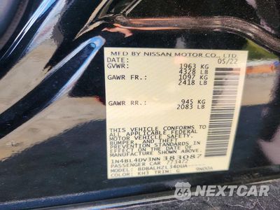 Zdjęcie 13 z 13 samochodu: 2022 NISSAN ALTIMA SV VIN:1N4BL4DV3NN383087 - miniatura