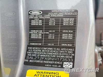 Zdjęcie 12 z 12 samochodu: 2022 LAND ROVER RANGE ROVER EVOQUE R-DYNAMIC S VIN:SALZT2FX9NH173533 - miniatura