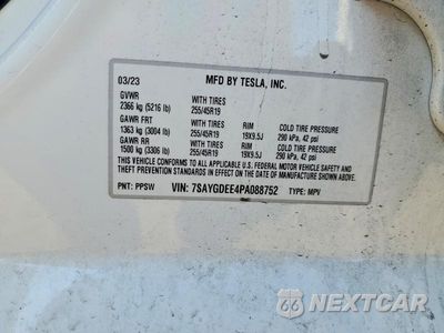 Zdjęcie 14 z 14 samochodu: 2023 TESLA MODEL Y VIN:7SAYGDEE4PA088752 - miniatura