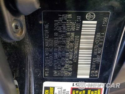 Zdjęcie 12 z 12 samochodu: 2021 TOYOTA CAMRY LE VIN:4T1C11AK7MU602310 - miniatura