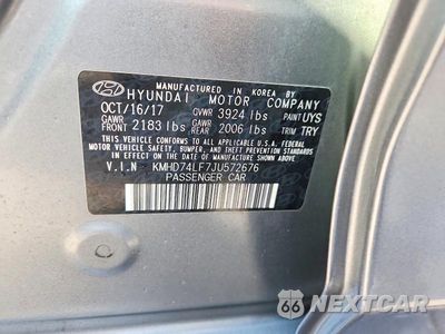Zdjęcie 13 z 13 samochodu: 2018 HYUNDAI ELANTRA SE VIN:KMHD74LF7JU572676 - miniatura