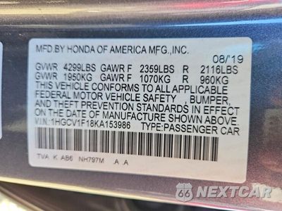 Zdjęcie 12 z 12 samochodu: 2019 HONDA ACCORD LX VIN:1HGCV1F18KA153986 - miniatura