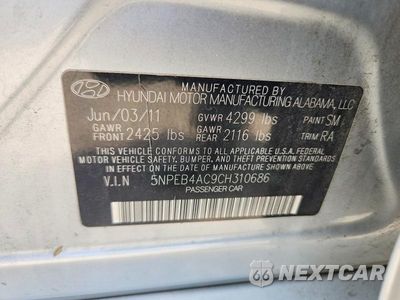 Zdjęcie 12 z 12 samochodu: 2012 HYUNDAI SONATA GLS VIN:5NPEB4AC9CH310686 - miniatura