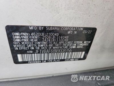Zdjęcie 12 z 12 samochodu: 2022 SUBARU WRX PREMIUM VIN:JF1VBAF68N9008356 - miniatura