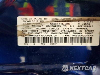 Zdjęcie 13 z 13 samochodu: 2013 HONDA FIT VIN:JHMGE8H30DC039705 - miniatura