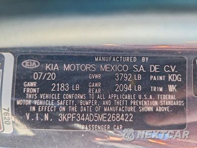 Zdjęcie 12 z 12 samochodu: 2021 KIA FORTE GT LINE VIN:3KPF34AD5ME268422 - miniatura