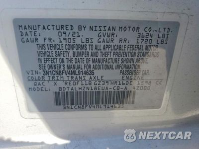 Zdjęcie 12 z 12 samochodu: 2021 NISSAN VERSA SR VIN:3N1CN8FV4ML914635 - miniatura