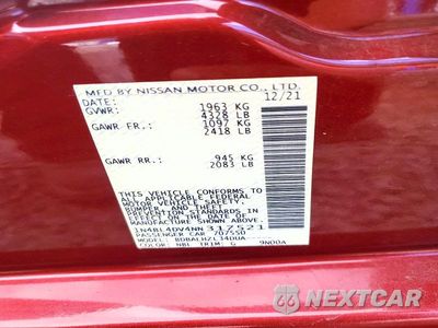 Zdjęcie 12 z 12 samochodu: 2022 NISSAN ALTIMA SV VIN:1N4BL4DV4NN317521 - miniatura