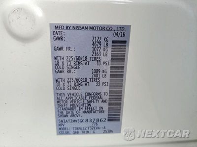 Zdjęcie 14 z 14 samochodu: 2016 NISSAN ROGUE SL VIN:5N1AT2MV5GC837862 - miniatura