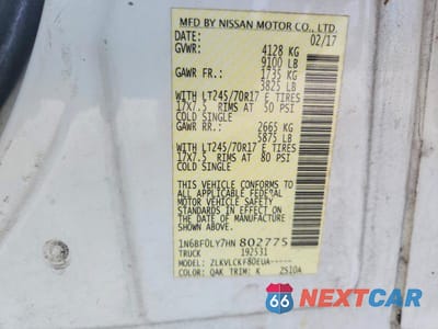 Zdjęcie 14 z 14 samochodu: 2017 NISSAN NV 2500 HD S VIN:1N6BF0LY7HN802775 - miniatura