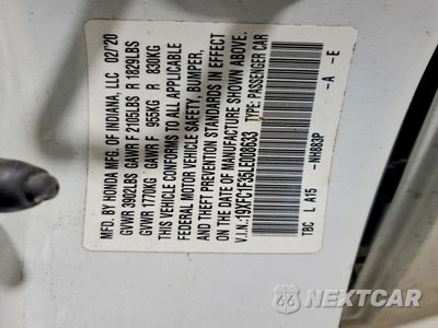Zdjęcie 12 z 12 samochodu: 2020 HONDA CIVIC EX VIN:19XFC1F35LE008633 - miniatura