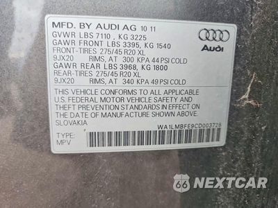 Zdjęcie 13 z 13 samochodu: 2012 AUDI Q7 PREMIUM PLUS VIN:WA1LMBFE9CD003728 - miniatura