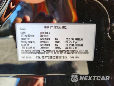 Zdjęcie 12 z 12 samochodu: 2025 TESLA MODEL Y VIN:7SAYGDED2SF277645 - miniatura