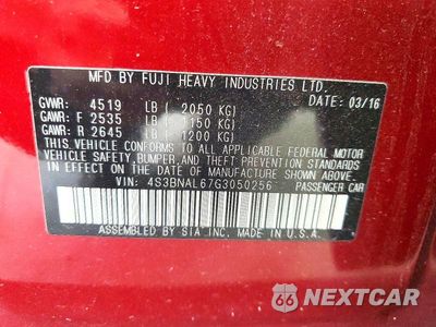 Zdjęcie 12 z 12 samochodu: 2016 SUBARU LEGACY 2.5I LIMITED VIN:4S3BNAL67G3050256 - miniatura