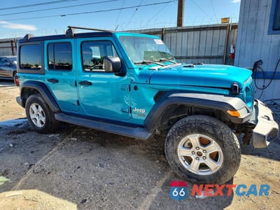 Czwarte zdjęcie samochodu z boku: 2020 JEEP WRANGLER UNLIMITED SPORT VIN:1C4HJXDG2LW110582 - miniatura