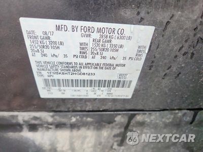 Zdjęcie 13 z 13 samochodu: 2017 FORD EXPLORER PLATINUM VIN:1FM5K8HT2HGD81233 - miniatura
