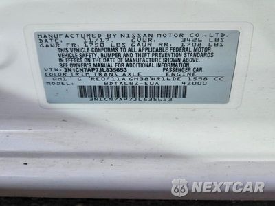 Zdjęcie 12 z 12 samochodu: 2018 NISS VERSA SV VIN:3N1CN7AP7JL835653 - miniatura
