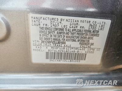 Zdjęcie 12 z 12 samochodu: 2020 NISSAN VERSA SR VIN:3N1CN8FV2LL801555 - miniatura