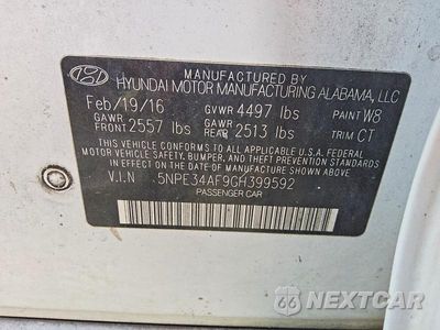 Zdjęcie 12 z 12 samochodu: 2016 HYUNDAI SONATA SPORT VIN:5NPE34AF9GH399592 - miniatura