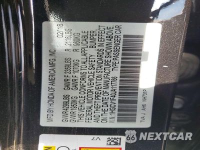 Zdjęcie 12 z 12 samochodu: 2018 HONDA ACCORD EX VIN:1HGCV1F40JA117766 - miniatura