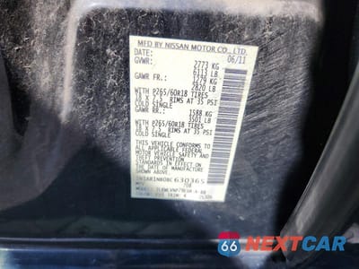 Zdjęcie 13 z 13 samochodu: 2011 NISSAN PATHFINDER S VIN:5N1AR1NB0BC630365 - miniatura