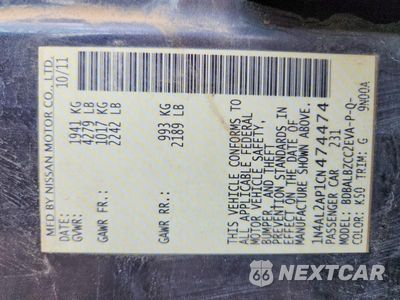 Zdjęcie 12 z 12 samochodu: 2012 NISSAN ALTIMA 2.5 VIN:1N4AL2AP1CN474474 - miniatura