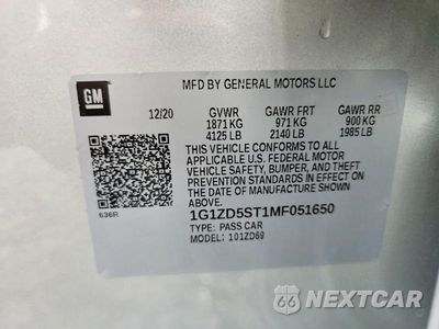 Zdjęcie 12 z 12 samochodu: 2021 CHEVROLET MALIBU LT VIN:1G1ZD5ST1MF051650 - miniatura