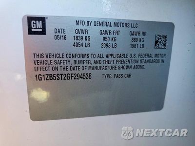Zdjęcie 12 z 12 samochodu: 2016 CHEVROLET MALIBU LS VIN:1G1ZB5ST2GF294538 - miniatura