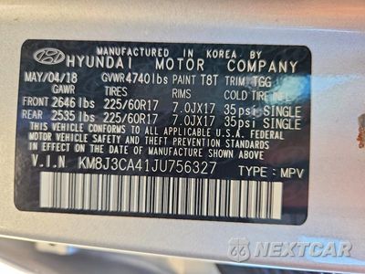 Zdjęcie 12 z 12 samochodu: 2018 HYUNDAI TUCSON SEL VIN:KM8J3CA41JU756327 - miniatura