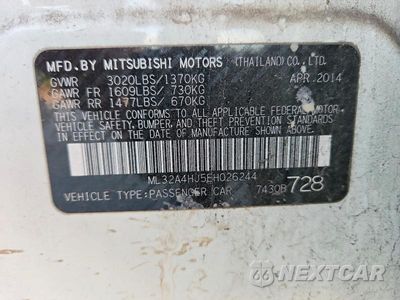 Zdjęcie 12 z 12 samochodu: 2014 MITSUBISHI MIRAGE ES VIN:ML32A4HJ5EH026244 - miniatura