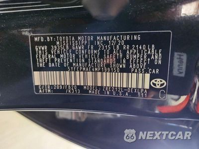 Zdjęcie 12 z 12 samochodu: 2021 TOYOTA COROLLA LE VIN:5YFEPMAE4MP199150 - miniatura