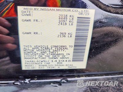 Zdjęcie 12 z 12 samochodu: 2020 NISSAN ALTIMA SR VIN:1N4BL4CW9LC143948 - miniatura