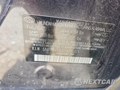 Zdjęcie 13 z 13 samochodu: 2020 HYUNDAI SONATA SEL VIN:5NPEF4JA3LH035321 - miniatura