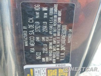 Zdjęcie 12 z 12 samochodu: 2022 KIA FORTE FE VIN:3KPF24AD4NE502800 - miniatura