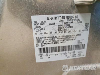 Zdjęcie 13 z 13 samochodu: 2008 FORD EDGE LIMITED VIN:2FMDK49C48BB39652 - miniatura