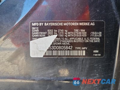Zdjęcie 12 z 12 samochodu: 2013 BMW X5 XDRIVE35I VIN:5UXZV4C53D0B05842 - miniatura