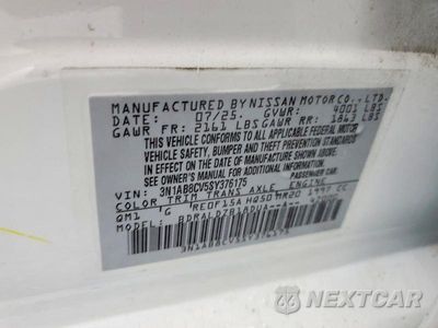 Zdjęcie 13 z 13 samochodu: 2025 NISSAN SENTRA SV VIN:3N1AB8CV5SY376175 - miniatura