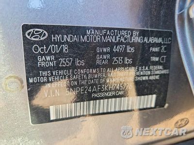 Zdjęcie 13 z 13 samochodu: 2019 HYUNDAI SONATA SE VIN:5NPE24AF3KH745776 - miniatura