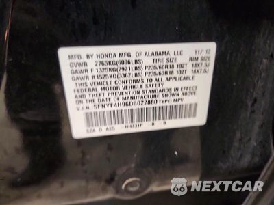 Zdjęcie 13 z 13 samochodu: 2013 HONDA PILOT TOURING VIN:5FNYF4H96DB022880 - miniatura