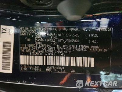 Zdjęcie 13 z 13 samochodu: 2026 TOYOTA HIGHLANDER HYBRID LIMITED VIN:5TDXBRCH2TS714941 - miniatura