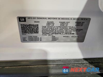 Zdjęcie 13 z 13 samochodu: 2020 CHEVROLET TRAX 1LT VIN:3GNCJPSB4LL281848 - miniatura