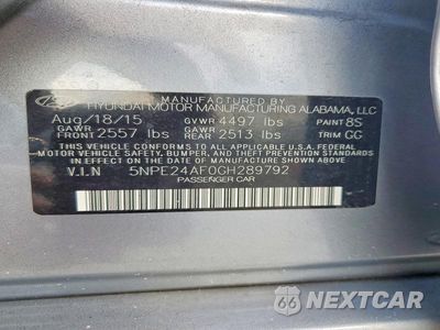 Zdjęcie 13 z 13 samochodu: 2016 HYUNDAI SONATA SE VIN:5NPE24AF0GH289792 - miniatura
