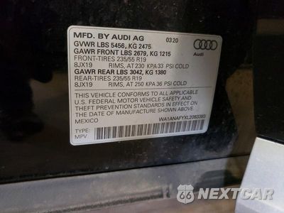 Zdjęcie 13 z 13 samochodu: 2020 AUDI Q5 PREMIUM VIN:WA1ANAFYXL2083383 - miniatura