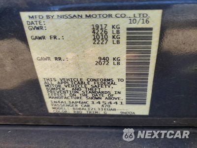 Zdjęcie 12 z 12 samochodu: 2017 NISSAN ALTIMA 2.5 SV VIN:1N4AL3AP6HC145441 - miniatura